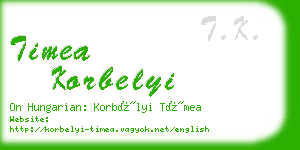 timea korbelyi business card